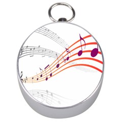 Musical Net Purpel Orange Note Silver Compasses by Mariart