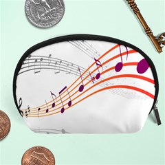 Musical Net Purpel Orange Note Accessory Pouches (large)  by Mariart