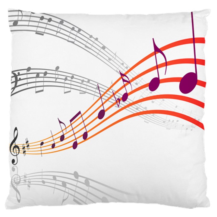 Musical Net Purpel Orange Note Large Flano Cushion Case (One Side)