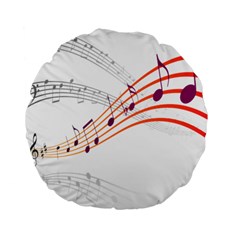 Musical Net Purpel Orange Note Standard 15  Premium Flano Round Cushions