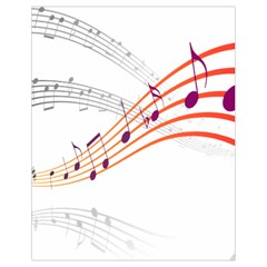 Musical Net Purpel Orange Note Drawstring Bag (small) by Mariart