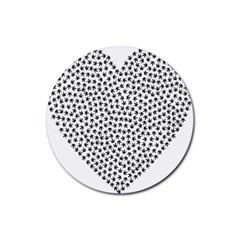 Marijuana Heart Cannabis Black Love Rubber Round Coaster (4 Pack) 