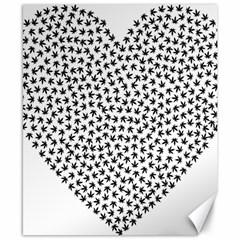 Marijuana Heart Cannabis Black Love Canvas 8  X 10 