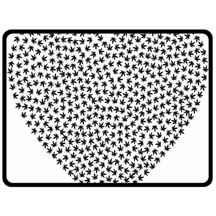 Marijuana Heart Cannabis Black Love Fleece Blanket (Large) 