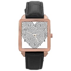 Marijuana Heart Cannabis Black Love Rose Gold Leather Watch 