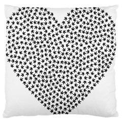 Marijuana Heart Cannabis Black Love Standard Flano Cushion Case (two Sides) by Mariart