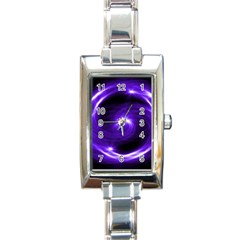 Purple Black Star Neon Light Space Galaxy Rectangle Italian Charm Watch