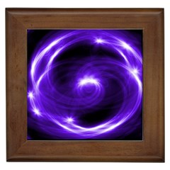 Purple Black Star Neon Light Space Galaxy Framed Tiles by Mariart