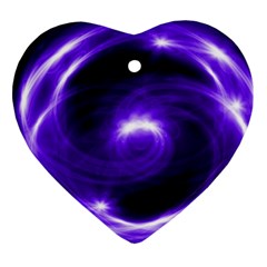 Purple Black Star Neon Light Space Galaxy Ornament (heart)