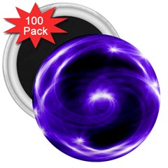 Purple Black Star Neon Light Space Galaxy 3  Magnets (100 Pack) by Mariart