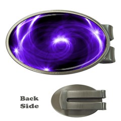 Purple Black Star Neon Light Space Galaxy Money Clips (oval) 