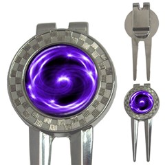 Purple Black Star Neon Light Space Galaxy 3-in-1 Golf Divots