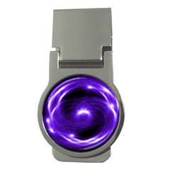 Purple Black Star Neon Light Space Galaxy Money Clips (round) 