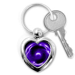 Purple Black Star Neon Light Space Galaxy Key Chains (heart) 