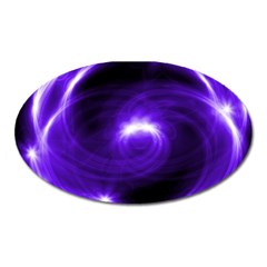 Purple Black Star Neon Light Space Galaxy Oval Magnet by Mariart