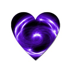 Purple Black Star Neon Light Space Galaxy Heart Magnet