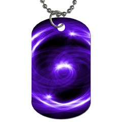 Purple Black Star Neon Light Space Galaxy Dog Tag (two Sides)