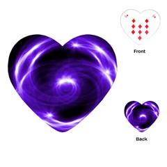 Purple Black Star Neon Light Space Galaxy Playing Cards (heart)  by Mariart