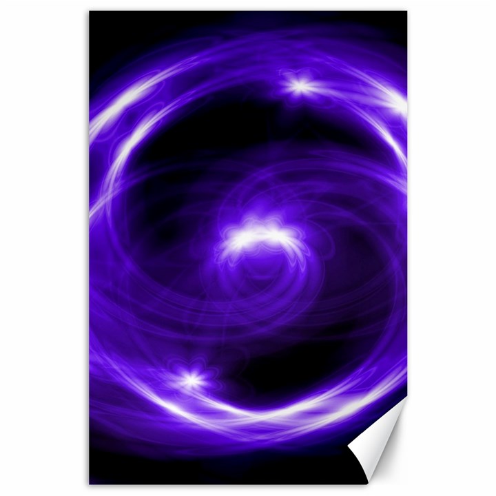 Purple Black Star Neon Light Space Galaxy Canvas 24  x 36 