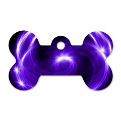 Purple Black Star Neon Light Space Galaxy Dog Tag Bone (one Side) by Mariart