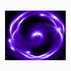 Purple Black Star Neon Light Space Galaxy Small Glasses Cloth (2-side) by Mariart