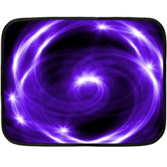 Purple Black Star Neon Light Space Galaxy Double Sided Fleece Blanket (mini) 