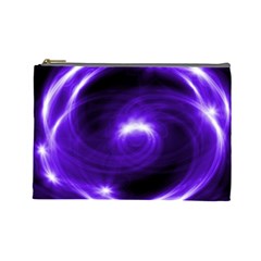 Purple Black Star Neon Light Space Galaxy Cosmetic Bag (large) 