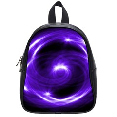 Purple Black Star Neon Light Space Galaxy School Bag (small) by Mariart