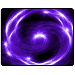 Purple Black Star Neon Light Space Galaxy Fleece Blanket (medium)  by Mariart