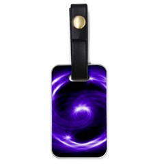 Purple Black Star Neon Light Space Galaxy Luggage Tags (one Side) 