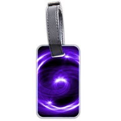 Purple Black Star Neon Light Space Galaxy Luggage Tags (two Sides)