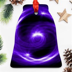 Purple Black Star Neon Light Space Galaxy Bell Ornament (two Sides)