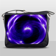 Purple Black Star Neon Light Space Galaxy Messenger Bags by Mariart