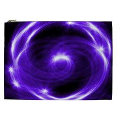 Purple Black Star Neon Light Space Galaxy Cosmetic Bag (xxl) 