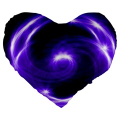 Purple Black Star Neon Light Space Galaxy Large 19  Premium Heart Shape Cushions