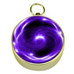 Purple Black Star Neon Light Space Galaxy Gold Compasses by Mariart