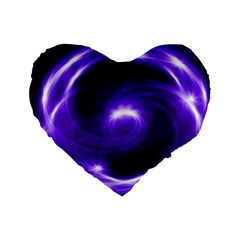 Purple Black Star Neon Light Space Galaxy Standard 16  Premium Flano Heart Shape Cushions by Mariart