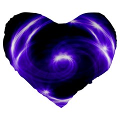 Purple Black Star Neon Light Space Galaxy Large 19  Premium Flano Heart Shape Cushions by Mariart