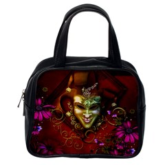 Wonderful Venetian Mask With Floral Elements Classic Handbags (one Side) by FantasyWorld7