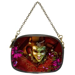 Wonderful Venetian Mask With Floral Elements Chain Purses (two Sides)  by FantasyWorld7