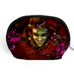 Wonderful Venetian Mask With Floral Elements Accessory Pouches (medium)  by FantasyWorld7