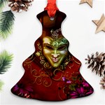 Wonderful Venetian Mask With Floral Elements Christmas Tree Ornament (Two Sides) Front