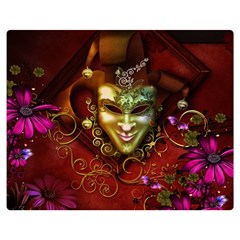 Wonderful Venetian Mask With Floral Elements Double Sided Flano Blanket (medium)  by FantasyWorld7