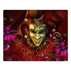 Wonderful Venetian Mask With Floral Elements Double Sided Flano Blanket (large)  by FantasyWorld7