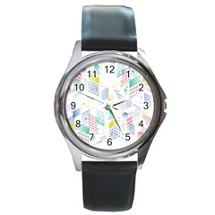 Layer Capital City Building Round Metal Watch