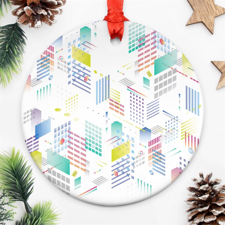 Layer Capital City Building Ornament (Round)