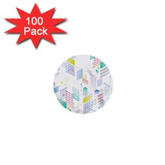 Layer Capital City Building 1  Mini Buttons (100 Pack) 