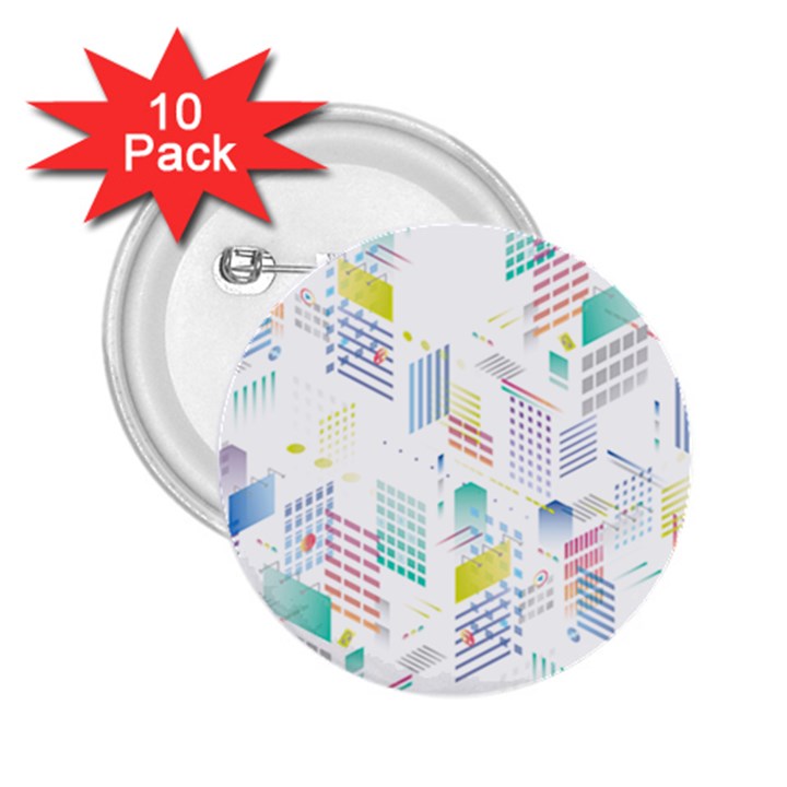 Layer Capital City Building 2.25  Buttons (10 pack) 