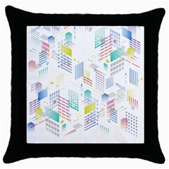 Layer Capital City Building Throw Pillow Case (black) by Mariart