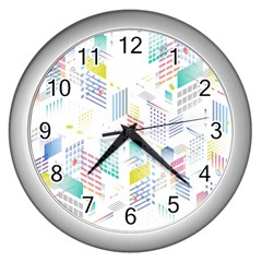 Layer Capital City Building Wall Clocks (silver)  by Mariart